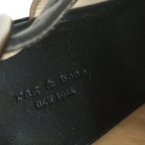 Rag & Bone Wyatt Peep-Toe Genuine Leather Slingback Sandals Taupe/Black 39.5 EU - Picture 12 of 14